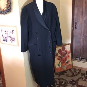 VINTAGE 50’s LILY & TAYLOR size 24 NY PARIS Tuxedo Dress Classic Well Made Luxe